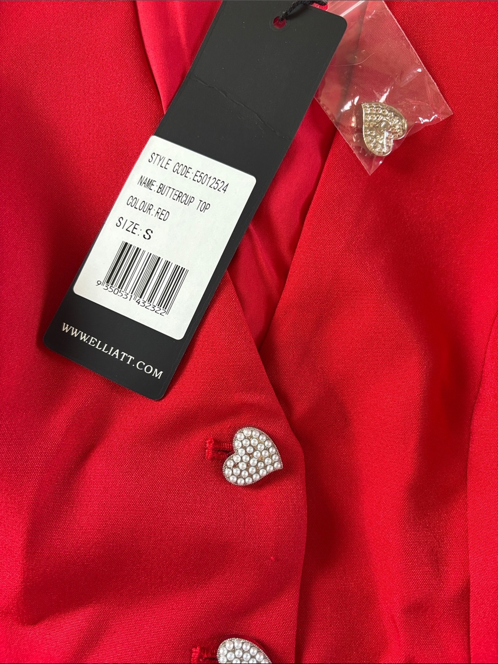 NWT ELLIATT Buttercup Top in Red Small - Picture 6 of 6